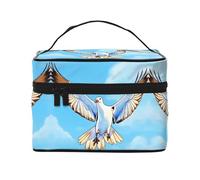 Seagulls in flight Trousse de maquillage de grande capacité pour femme, trousse de maquillage de voyage portable, (22,9 x 16,5 x 15,7 cm), grande trousse de maquillage pour filles
