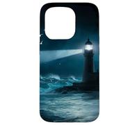 Seagulls Lighthouse Ocean Lovers Sea Shore Water Blue Waves Coque pour iPhone 15 Pro