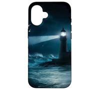 Seagulls Lighthouse Ocean Lovers Sea Shore Water Blue Waves Coque pour iPhone 16