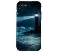 Seagulls Lighthouse Ocean Lovers Sea Shore Water Blue Waves Coque pour iPhone SE (2020) / 7/8