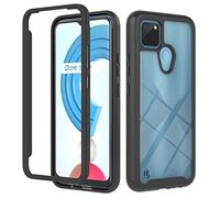 SEAHAI Coque Compatible avec Realme C21Y / Realme C25Y, Étui Transparente Rigide PC et Souple TPU Housse Gel Silicone Bumper Case Antichoc Antipoussière Cover pour Realme C21Y / Realme C25Y - Noir