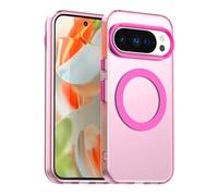 SEAHAI Coque pour Google Pixel 10 Pro XL avec Magnétique D'adsorption Fonction, Très Mince Givré Translucide Dur PC Housse Silicone TPU Bumper Antichoc Étui Case, Rouge