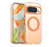 SEAHAI Coque pour Google Pixel 10 Pro XL avec Magnétique D'adsorption Fonction, Très Mince Givré Translucide Dur PC Housse Silicone TPU Bumper Antichoc Étui Case, Orange