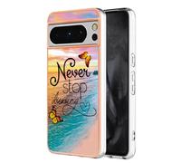 SEAHAI Coque pour Google Pixel 8 Pro, Ultra Mince Élégant en Silicone Souple Motifs Colorés Coque Brillante Antichoc, TPU Gel Etui Résistant - Papillon rêve