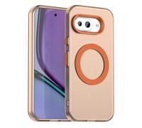 SEAHAI Coque pour Google Pixel 9A avec Magnétique D'adsorption Fonction, Très Mince Givré Translucide Dur PC Housse Silicone TPU Bumper Antichoc Étui Case, Orange