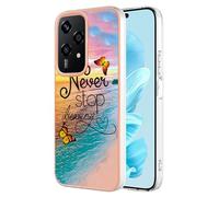 SEAHAI Coque pour Honor 200 Lite 5G, Ultra Mince Élégant en Silicone Souple Motifs Colorés Coque Brillante Antichoc, TPU Gel Etui Résistant - Papillon rêve