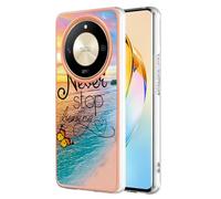 SEAHAI Coque pour Honor Magic 6 Lite 5G / Honor X9b, Ultra Mince Élégant en Silicone Souple Motifs Colorés Coque Brillante Antichoc, TPU Gel Etui Résistant - Papillon rêve