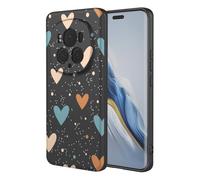SEAHAI Coque pour Honor Magic 6 Pro 5G, Très Mince Silicone Liquide Gel Souple Housse avec Modèle Animal de Fleurs Mignonnes, Élégant Matte TPU Bumper Antichoc Étui - Noir S04