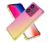 SEAHAI Coque pour Honor X5C Plus, Étui en Gradient Color Très Mince TPU Case Cover, Housse de Transparente Antichoc Souple Silicone Bumper, Rose/Or