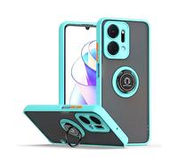 SEAHAI Coque pour Honor X7a 4G, Givré Translucide Dur PC Housse Silicone TPU Bumper Très Mince Antichoc Étui Case avec 360 Degrés Rotation Bague, Bleu Ciel