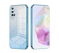 SEAHAI Coque pour Huawei Nova 5T / Honor 20, Ultra Mince Élégant en Silicone Souple Dégradé de Couleur Brillante Motifs Carte Design Coque Antichoc Transparent TPU Étui - Bleu