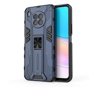 SEAHAI Coque pour Huawei Nova 8i / Honor 50 Lite, Double Couche Renforcée Défense TPU Silicone Antichoc Armure Protection Housse, Étui avec Bracket et Support pour Huawei Nova 8i/Honor 50 Lite - Bleu