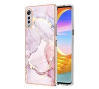 SEAHAI Coque pour LG Velvet 5G/4G, Ultra Mince Élégant en Silicone Souple Motifs Colorés Coque Brillante Antichoc, TPU Gel Etui Résistant pour LG Velvet 5G/4G - Or Rose