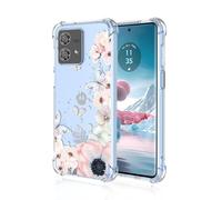 SEAHAI Coque pour Motorola Edge 40 Neo, Ultra Mince Élégant en Silicone Souple Fleurs Colorés Housse Brillante Antichoc, Transparent TPU Gel Étui - Camélia