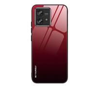 SEAHAI Coque pour Motorola Edge 40 Neo, Ultra Mince Silicone TPU Souple Bumper Étui Arrière Mode Dégradé de Couleur en Verre Trempé Housse Antichoc Case, Rouge élégant
