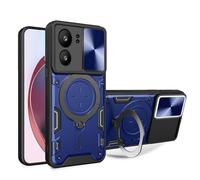 SEAHAI Coque pour Motorola Edge 40, Style Cool PC + TPU Silicone Antichoc Armure Housse, Étui avec Métal Rotation Magnétique Support y Protection de la Caméra - Bleu