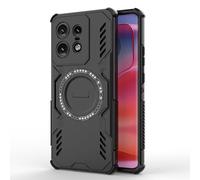 SEAHAI Coque pour Motorola Edge 50 Pro avec Magnétique D'adsorption Fonction, Très Mince Style Cool Dur PC + TPU Bumper Silicone Antichoc Armure Housse Protection Étui, Noir