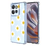 SEAHAI Coque pour Motorola Edge 60 Neo/Edge 50 Neo/ThinkPhone 25, Ultra Mince Élégant en Silicone Souple Fleurs Colorés Housse Brillante Antichoc, Transparent TPU Gel Étui - Fleur Souriante