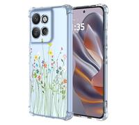 SEAHAI Coque pour Motorola Edge 60 Neo/Edge 50 Neo/ThinkPhone 25, Ultra Mince Élégant en Silicone Souple Fleurs Colorés Housse Brillante Antichoc, Transparent TPU Gel Étui - Vignes