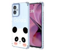 SEAHAI Coque pour Motorola Edge 70 Pro, Ultra Mince Élégant en Silicone Souple Fleurs Colorés Housse Brillante Antichoc, Transparent TPU Gel Étui - Panda