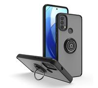 SEAHAI Coque pour Motorola Moto E20 / Moto E30 / Moto E40, Givré Translucide Dur PC Housse Silicone TPU Bumper Très Mince Antichoc Étui Case avec 360 Degrés Rotation Bague, Noir