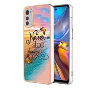 SEAHAI Coque pour Motorola Moto G22 / Moto E32 / Moto E32S, Ultra Mince Élégant en Silicone Souple Motifs Colorés Coque Brillante Antichoc, TPU Gel Etui Résistant - Papillon rêve