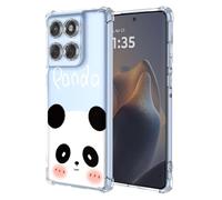 SEAHAI Coque pour Motorola Moto G37 / Motorola Moto G47, Ultra Mince Élégant en Silicone Souple Fleurs Colorés Housse Brillante Antichoc, Transparent TPU Gel Étui - Panda