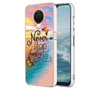 SEAHAI Coque pour Nokia G20 / Nokia G10, Ultra Mince Élégant en Silicone Souple Motifs Colorés Coque Brillante Antichoc, TPU Gel Etui Résistant - Papillon rêve