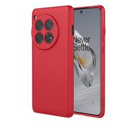 SEAHAI Coque pour OnePlus 12 5G, Très Mince Housse Silicone Liquide Gel Souple Étui avec Antichoc Conception D'airbag, Élégant Finition Matte TPU Bumper Étui - Rouge