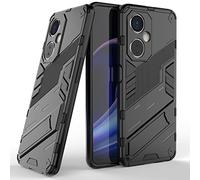 SEAHAI Coque pour OnePlus Nord CE 3 Lite 5G, Double Couche Renforcée Défense TPU Silicone Antichoc Armure Protection Housse, Étui avec Bracket et Support - Noir