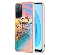 SEAHAI Coque pour Oppo A54s / Oppo A16 / Oppo A16s, Ultra Mince Élégant en Silicone Souple Motifs Colorés Coque Brillante Antichoc, TPU Gel Etui Résistant pour Oppo A54s / A16 / A16s - Papillon rêve