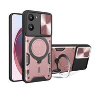 SEAHAI Coque pour Oppo A57s / Oppo A57 4G / Oppo A77 5G, Style Cool PC + TPU Silicone Antichoc Armure Housse, Étui avec Métal Rotation Magnétique Support y Protection de la Caméra - Or Rose