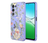 SEAHAI Coque pour Oppo A5M / Oppo A5 5G/4G, Très Mince Silicone Liquide Gel Souple Housse avec Modèle Animal de Fleurs Mignonnes, Élégant Matte TPU Bumper Antichoc Étui - Noir