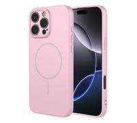 SEAHAI Coque pour Oppo A5X 5G/4G avec Magnétique D'adsorption Fonctio, Très Mince Silicone Liquide Gel Souple Étui, Élégant Matte TPU Bumper Antichoc Housse - Rose