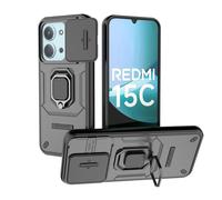 SEAHAI Coque pour Oppo A6 Pro 5G/4G, Très Mince Renforcée Bumper TPU + Dur PC Silicone Antichoc Armure Housse, Étui avec Protection de la Caméra et Rotation Bague Soutien - Noir