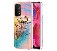 SEAHAI Coque pour Oppo A74 5G / Oppo A54 5G, Ultra Mince Élégant en Silicone Souple Motifs Colorés Coque Brillante Antichoc, TPU Gel Etui Résistant pour Oppo A74 5G / Oppo A54 5G - Papillon rêve