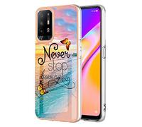 SEAHAI Coque pour Oppo A94 5G, Ultra Mince Élégant en Silicone Souple Motifs Colorés Coque Brillante Antichoc, TPU Gel Etui Résistant pour Oppo A94 5G - Papillon rêve