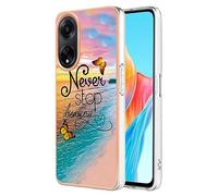 SEAHAI Coque pour Oppo A98 5G, Ultra Mince Élégant en Silicone Souple Motifs Colorés Coque Brillante Antichoc, TPU Gel Etui Résistant - Papillon rêve
