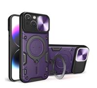 SEAHAI Coque pour Oppo Find X9 Pro 5G, Style Cool PC + TPU Silicone Antichoc Armure Housse, Étui avec Métal Rotation Magnétique Support y Protection de la Caméra - Violet foncé