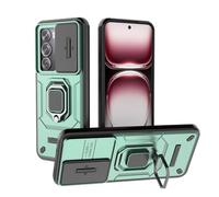 SEAHAI Coque pour Oppo Reno 12 Pro 5G, Très Mince Renforcée Bumper TPU + Dur PC Silicone Antichoc Armure Housse, Étui avec Protection de la Caméra et Rotation Bague Soutien - Vert