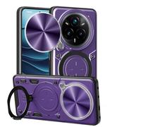 SEAHAI Coque pour Realme 14 Pro+ Plus 5G, Style Cool PC + TPU Silicone Antichoc Armure Housse, Étui avec Métal Rotation Magnétique Support y Protection de la Caméra - Violet foncé