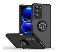 SEAHAI Coque pour Realme 14X 5G / Realme C75 4G, Givré Translucide Dur PC Housse Silicone TPU Bumper Très Mince Antichoc Étui Case avec 360 Degrés Rotation Bague, Noir