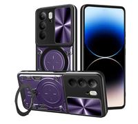 SEAHAI Coque pour Realme 14X 5G / Realme C75 4G, Style Cool PC + TPU Silicone Antichoc Armure Housse, Étui avec Métal Rotation Magnétique Support y Protection de la Caméra - Violet foncé