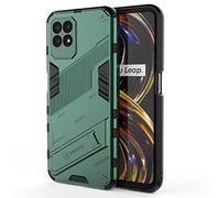 SEAHAI Coque pour Realme 8i, Double Couche Renforcée Défense TPU Silicone Antichoc Armure Protection Housse, Étui avec Invisible Bracket et Support pour Realme 8i - Vert