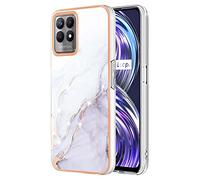 SEAHAI Coque pour Realme 8i, Ultra Mince Élégant en Silicone Souple Motifs Colorés Coque Brillante Antichoc, TPU Gel Etui Résistant pour Realme 8i - Blanche
