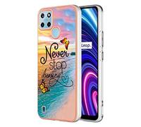SEAHAI Coque pour Realme C21Y / Realme C25Y, Ultra Mince Élégant en Silicone Souple Motifs Colorés Coque Brillante Antichoc, TPU Gel Etui Résistant pour Realme C21Y / Realme C25Y - Papillon rêve
