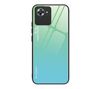 SEAHAI Coque pour Realme C30 / Realme C30s, Ultra Mince Silicone TPU Souple Bumper Étui Arrière Mode Dégradé de Couleur en Verre Trempé Housse Antichoc Case, Vert Jeunesse