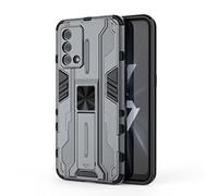 SEAHAI Coque pour Realme GT Master Edition, Double Couche Renforcée Défense TPU Silicone Antichoc Armure Protection Housse, Étui avec Bracket et Support pour Realme GT Master Edition - Gris