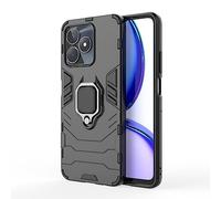 SEAHAI Coque pour Realme Note 50 / Realme C53 / Realme C51, Double Couche Renforcée Défense Bumper TPU Silicone Antichoc Armure Protection Housse, Etui avec Béquille Améliorée - Noir