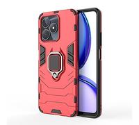 SEAHAI Coque pour Realme Note 50 / Realme C53 / Realme C51, Double Couche Renforcée Défense Bumper TPU Silicone Antichoc Armure Protection Housse, Etui avec Béquille Améliorée - Rouge